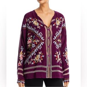 Johnny Was Carmen Button-Up Blouse in Jam, Size L, New w/Tag